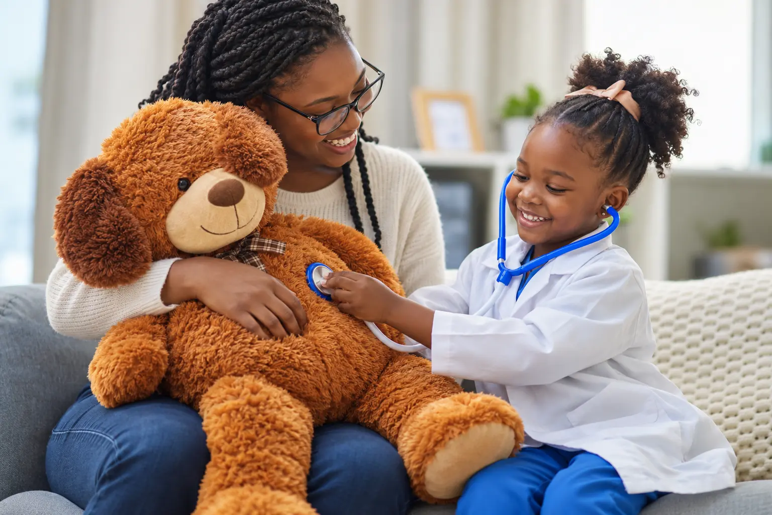 Playful Teddy Bear Checkup